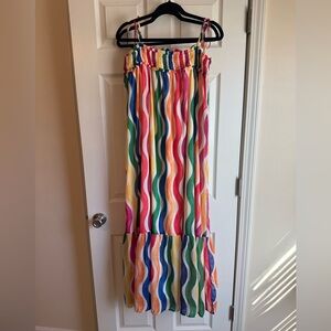 Flying Tomato Multicolor Wave Maxi Dress